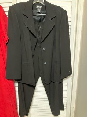 Rafaella Black Women's Two-Piece Blazer and Pants Suit - Classic Notch Lapel